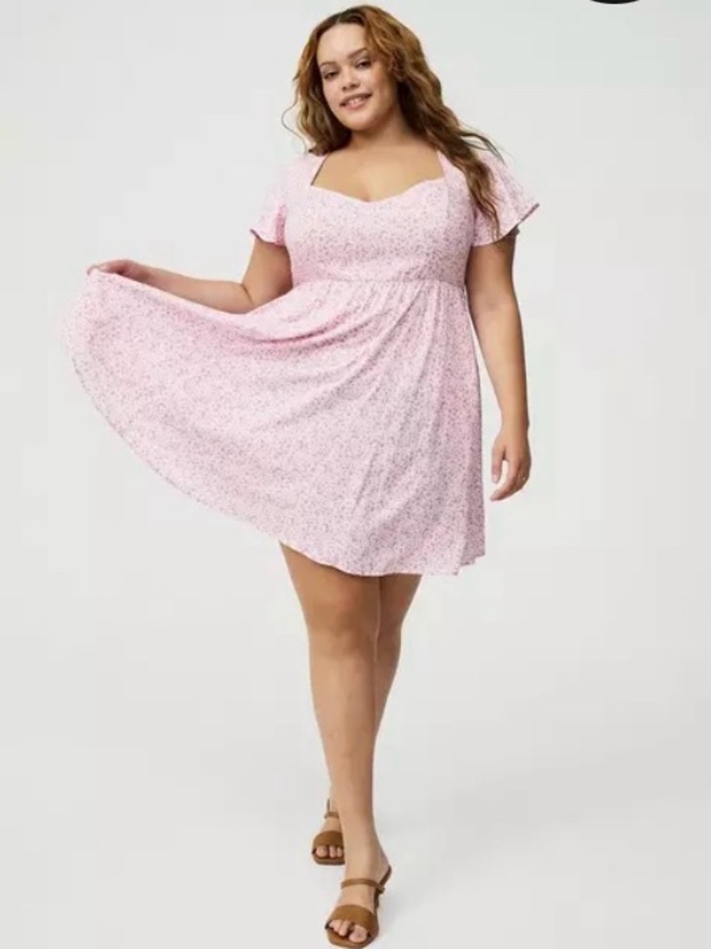 NWT Torrid Mini Sweetheart Challis Flutter Sleeve Dress